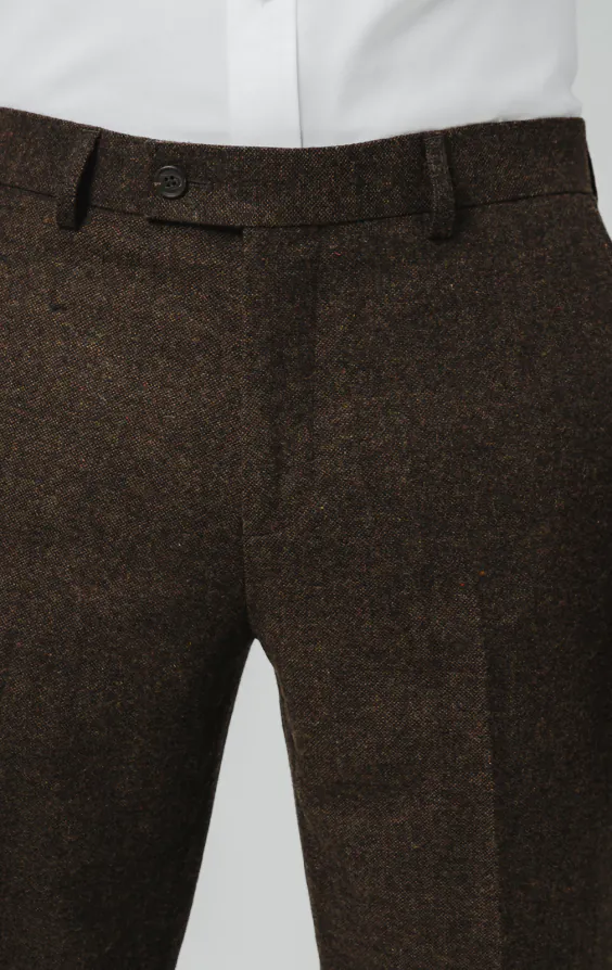 Dark Brown Donegal Tweed Suit Pants - photo 1 Dark Brown Donegal Tweed Suit Pants - photo 1