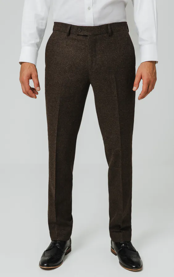 Dark Brown Donegal Tweed Suit Pants Dark Brown Donegal Tweed Suit Pants