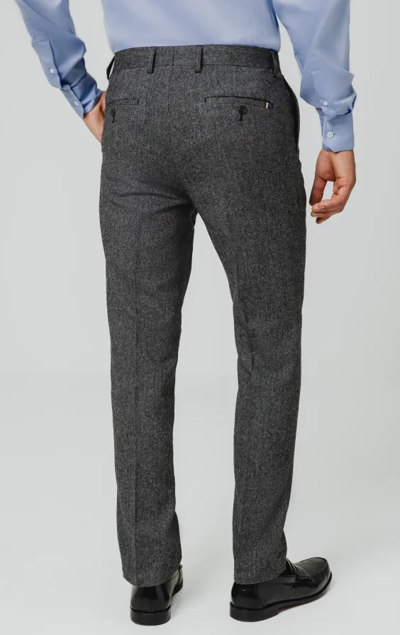 Gray Herringbone Tweed Suit Pants - photo 2 Gray Herringbone Tweed Suit Pants - photo 2