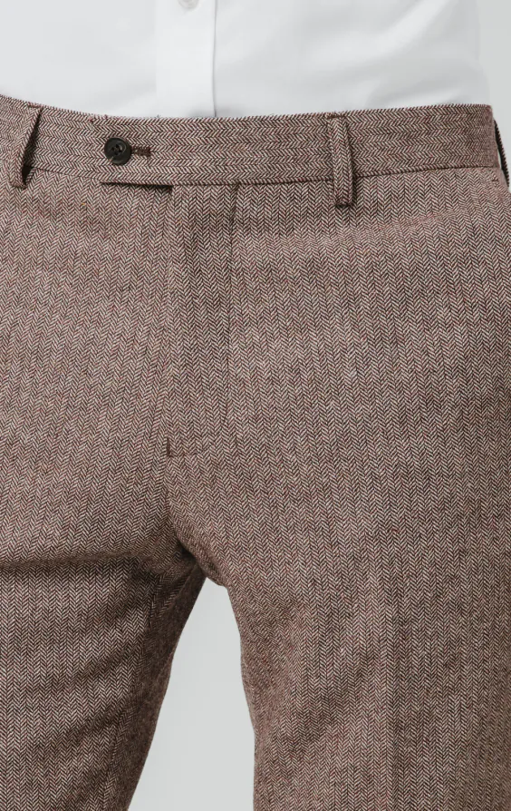 Redwood Herringbone Tweed Suit Pants - photo 1