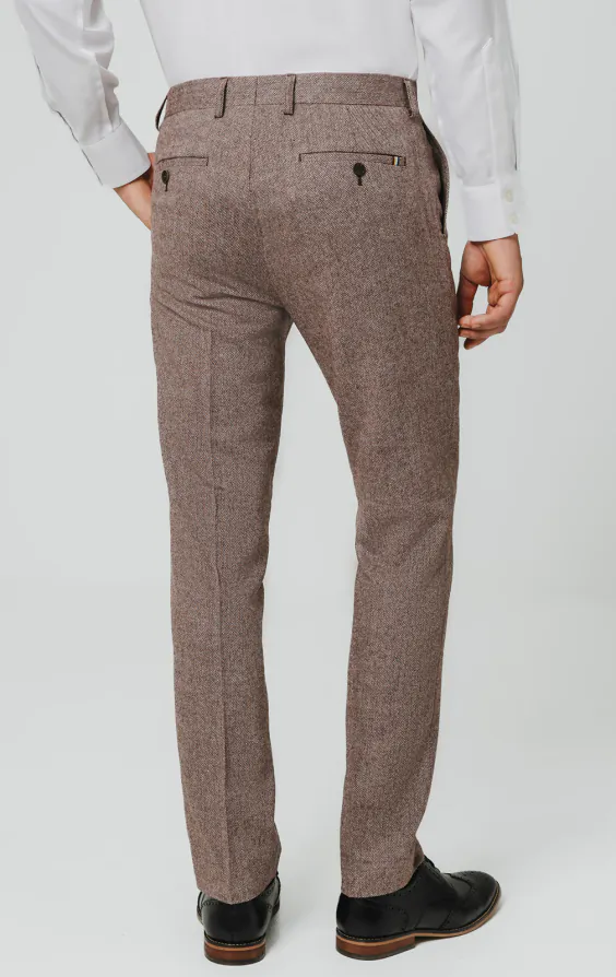 Redwood Herringbone Tweed Suit Pants - photo 2