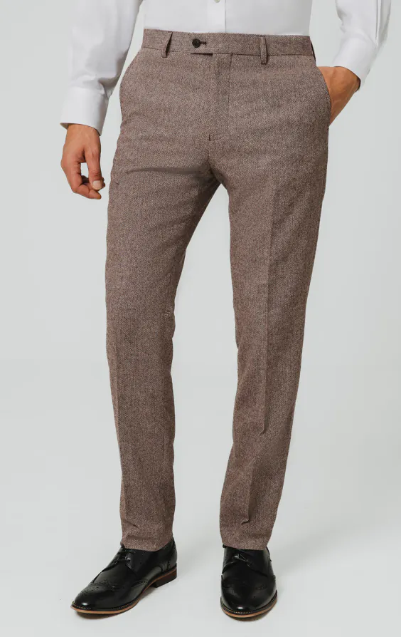 Redwood Herringbone Tweed Suit Pants