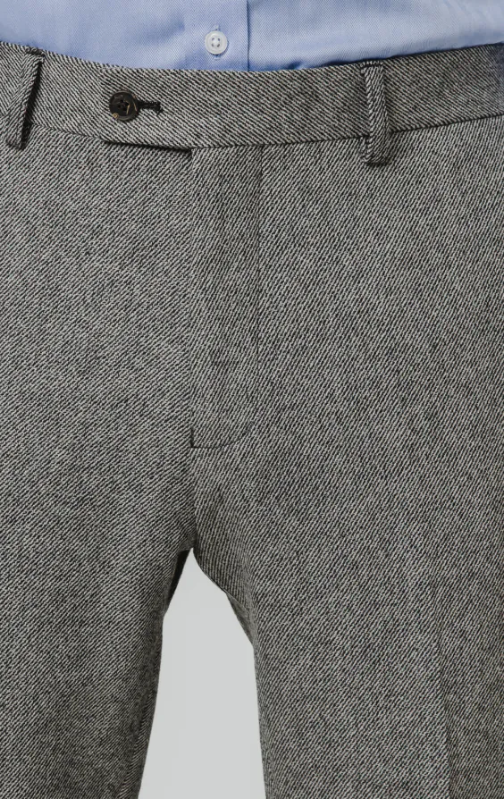 Gray Twill Tweed Suit Pants - photo 1