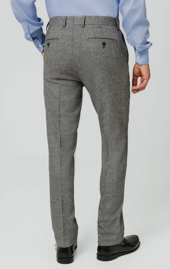 Gray Twill Tweed Suit Pants - photo 2