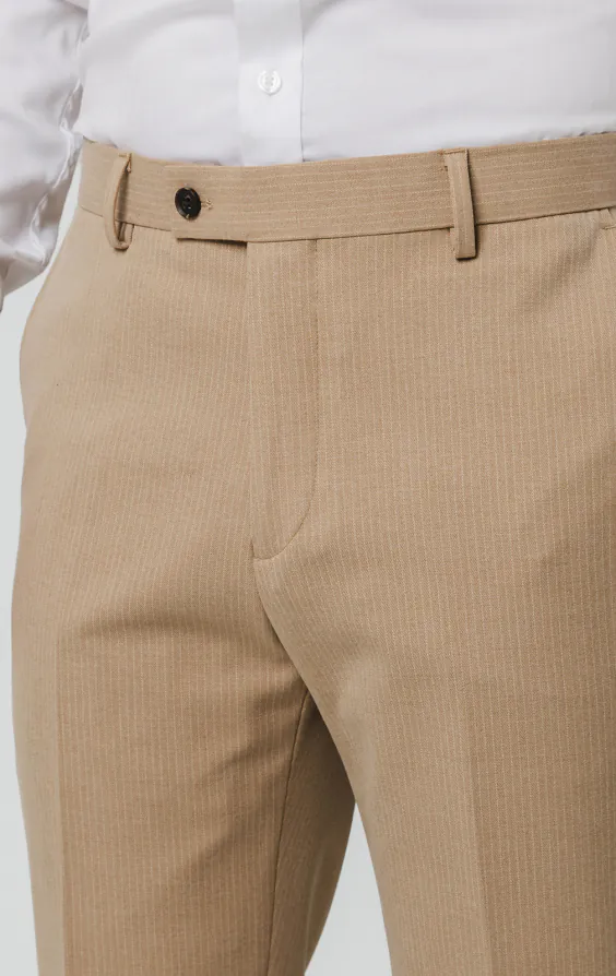 Camel Pinstripe Suit Pants - photo 1