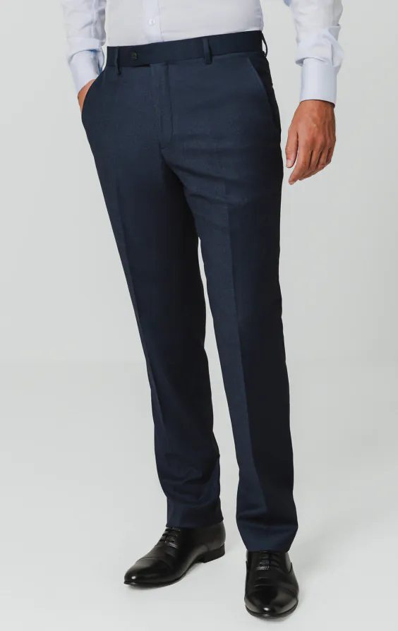 Navy Birdseye Suit Pants