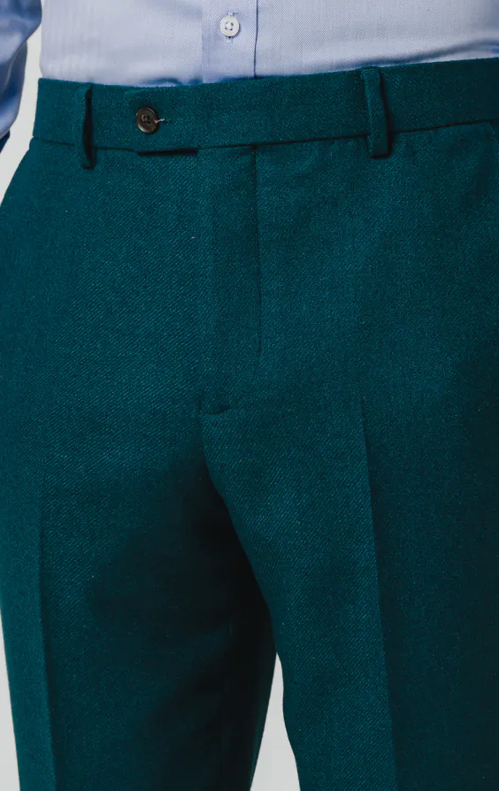 Teal Wool Flannel Suit Pants - photo 1 Teal Wool Flannel Suit Pants - photo 1