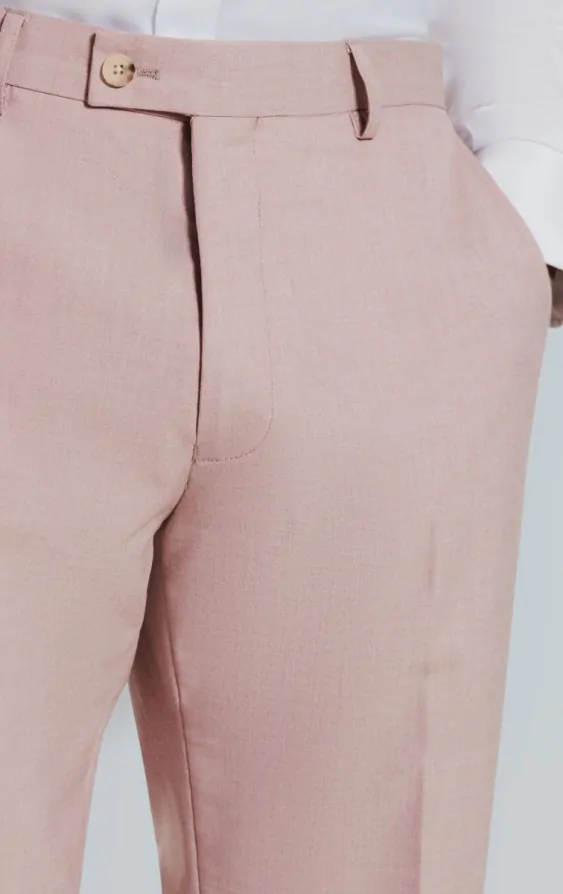 chinese dress ladies Concitor Men's Dress Pants Blush Dusty Rose Pink Trousers Flat Front 38 x  32 at Amazon Men's Clothing store main image 1