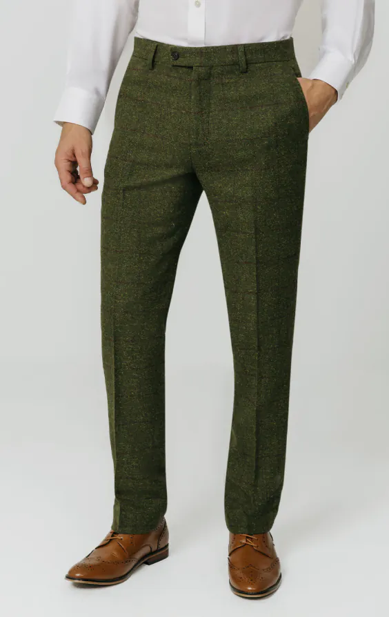 Green Windowpane Check Tweed 3 Piece Suit - photo 6
