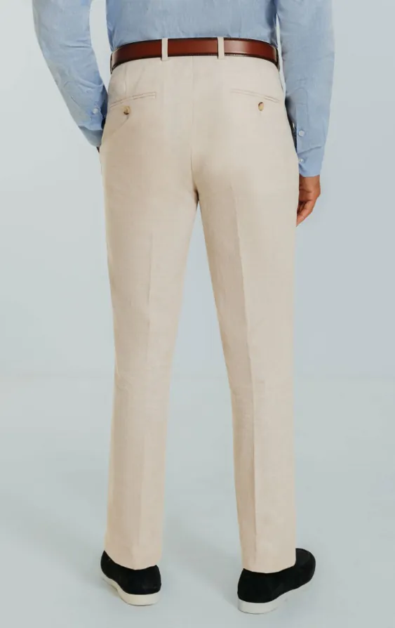 Cream Linen Slim Fit Suit Pants - photo 2 Cream Linen Slim Fit Suit Pants - photo 2