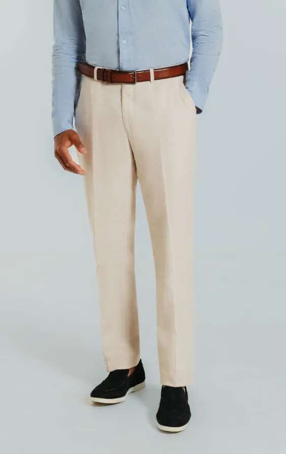 Cream Linen Slim Fit Suit Pants Cream Linen Slim Fit Suit Pants