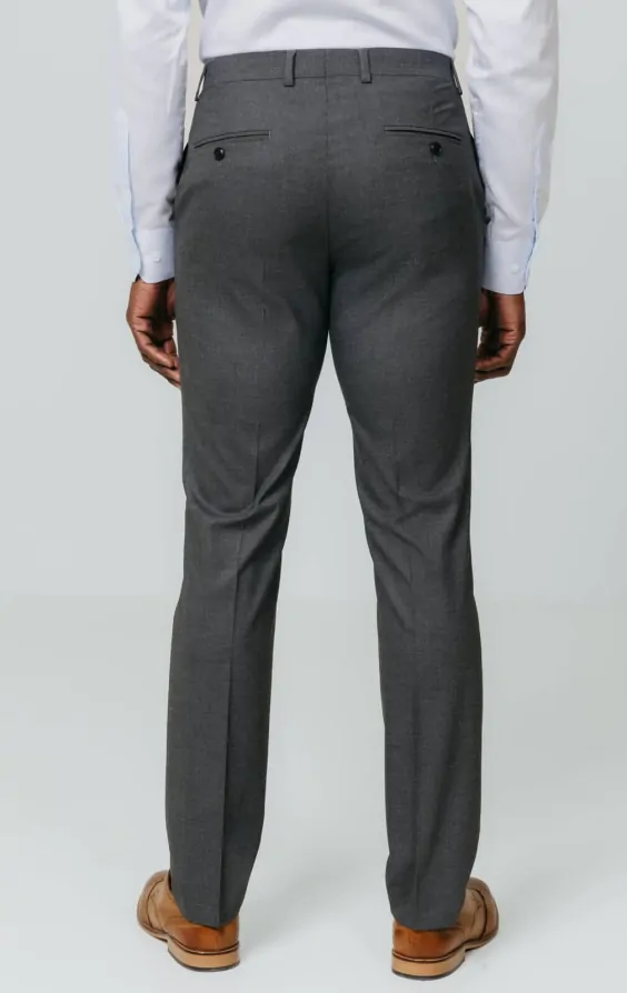 slim fit dress slacks Raphael Mens Solid French Blue Slim Fit Flat Front Dress Pants, 34 main image 1