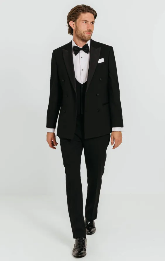 Black Double Breasted 3 Piece Tuxedo - photo 1 Black Double Breasted 3 Piece Tuxedo - photo 1