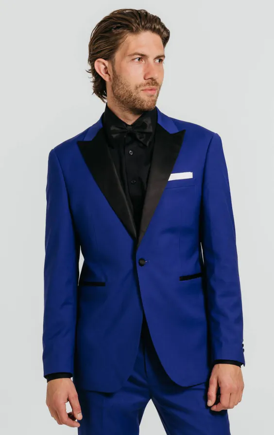 Bright Blue Tuxedo with Peak Lapel Bright Blue Tuxedo with Peak Lapel