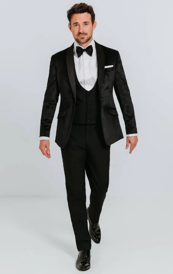 Black Slim Fit Velvet Tuxedo - photo 1 Black Slim Fit Velvet Tuxedo - photo 1