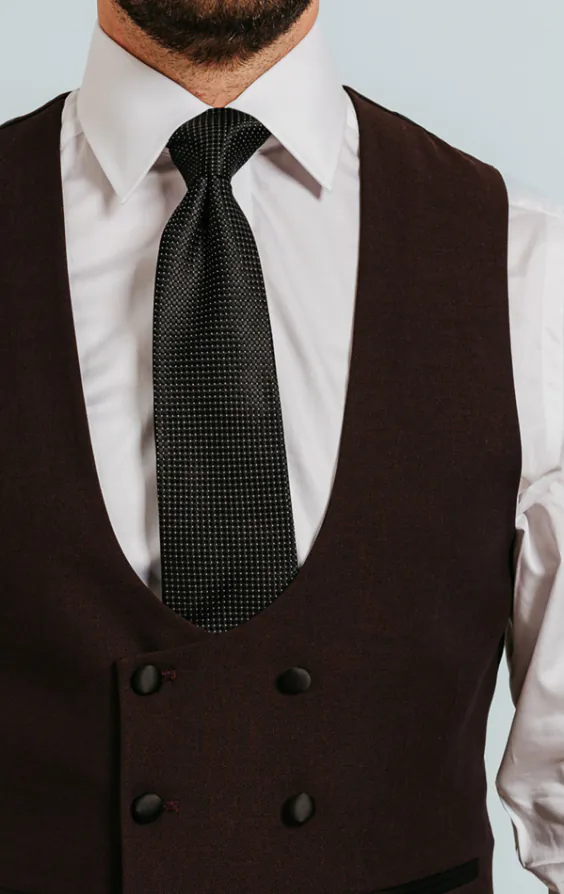 Burgundy Double Breasted Tuxedo Vest - photo 1 Burgundy Double Breasted Tuxedo Vest - photo 1