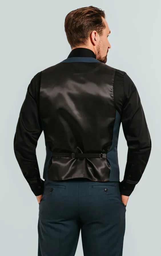 Teal Double Breasted Tuxedo Vest - photo 2 Teal Double Breasted Tuxedo Vest - photo 2