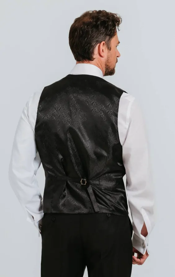 Classic Black Regular Fit 100% Wool Tuxedo Suit
