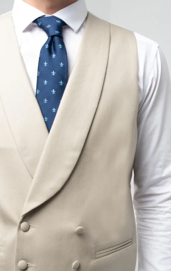 Gold/Buff Double Breasted Shawl Lapel Morning Suit Vest - photo 2 Gold/Buff Double Breasted Shawl Lapel Morning Suit Vest - photo 2