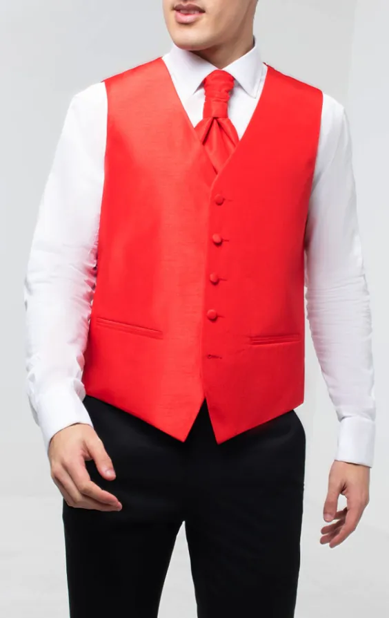 Crimson Red Dupion Vest - photo 1 Crimson Red Dupion Vest - photo 1