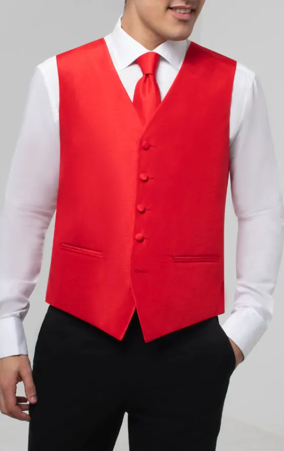Crimson Red Dupion Vest - photo 2 Crimson Red Dupion Vest - photo 2