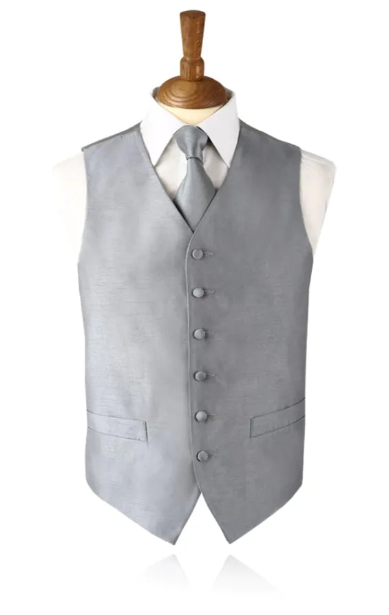 Boys Silver Dupion Vest - photo 1