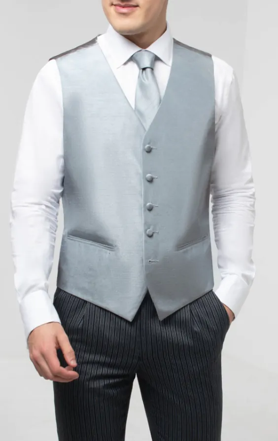 Silver Dupion Vest