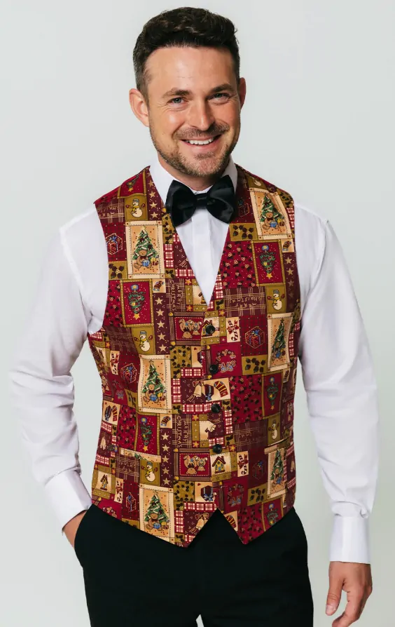 white christmas dresses Tipsy Elves Men's Ugly Christmas Sweater Vests - Funny and Tacky Embellished Christmas Sweaters for Men