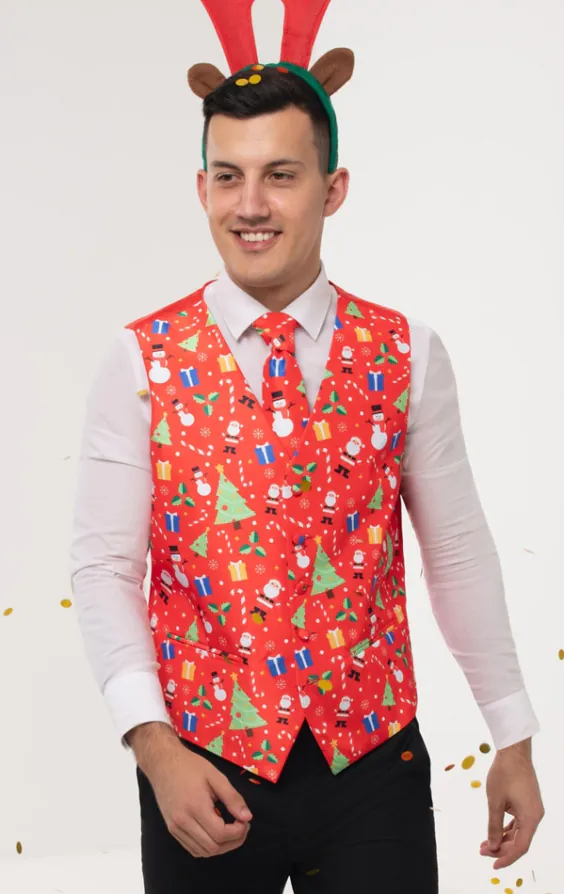 Festive Fun Red Christmas Vest Festive Fun Red Christmas Vest