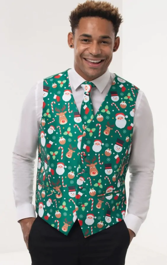 white christmas dresses OppoSuits Men's Santaboss Christmas Shirt - Multi main image 0