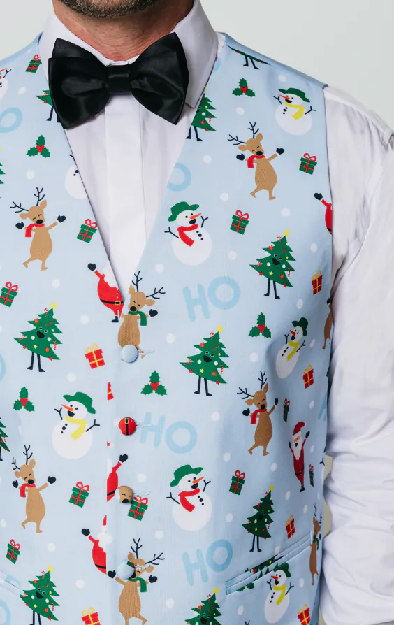 Festive Pale Blue Snowy Christmas Vest - photo 1 Festive Pale Blue Snowy Christmas Vest - photo 1