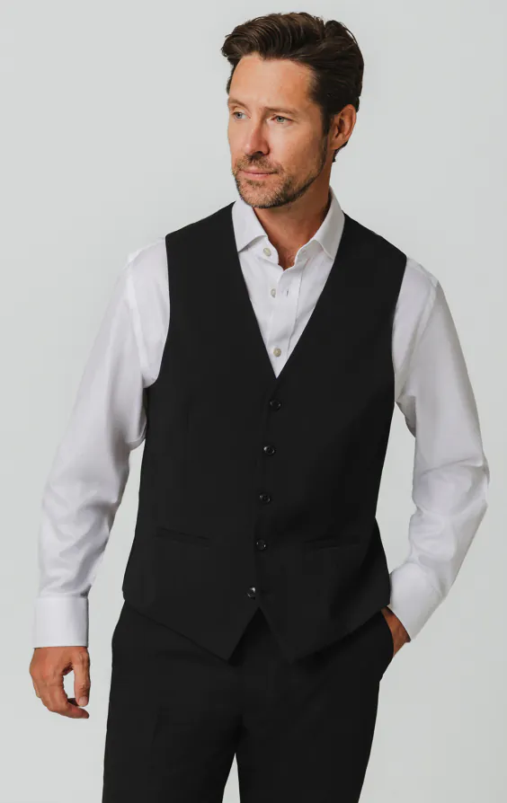 Black Double Breasted 3 Piece Suit with Peak Lapel - photo 7 Black Double Breasted 3 Piece Suit with Peak Lapel - photo 7