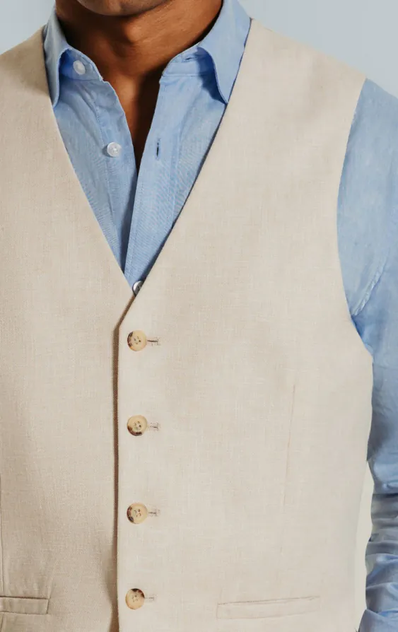 Cream Linen Vest - photo 1 Cream Linen Vest - photo 1