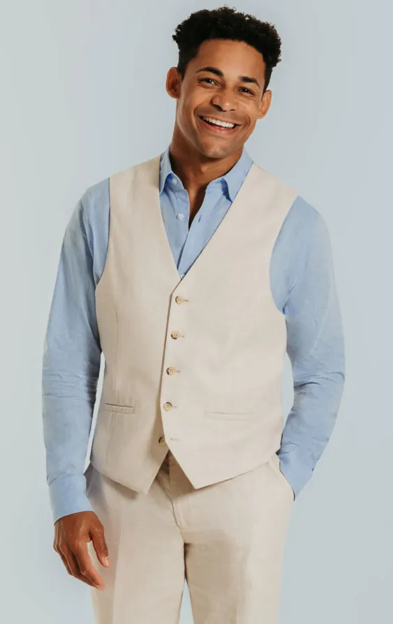 Cream Linen Vest Cream Linen Vest