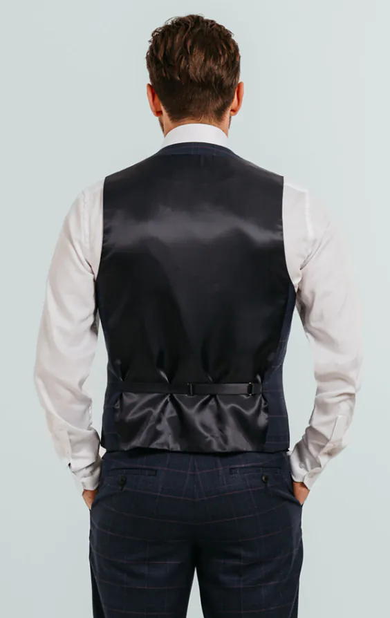 Navy with Pink Check Vest - photo 2