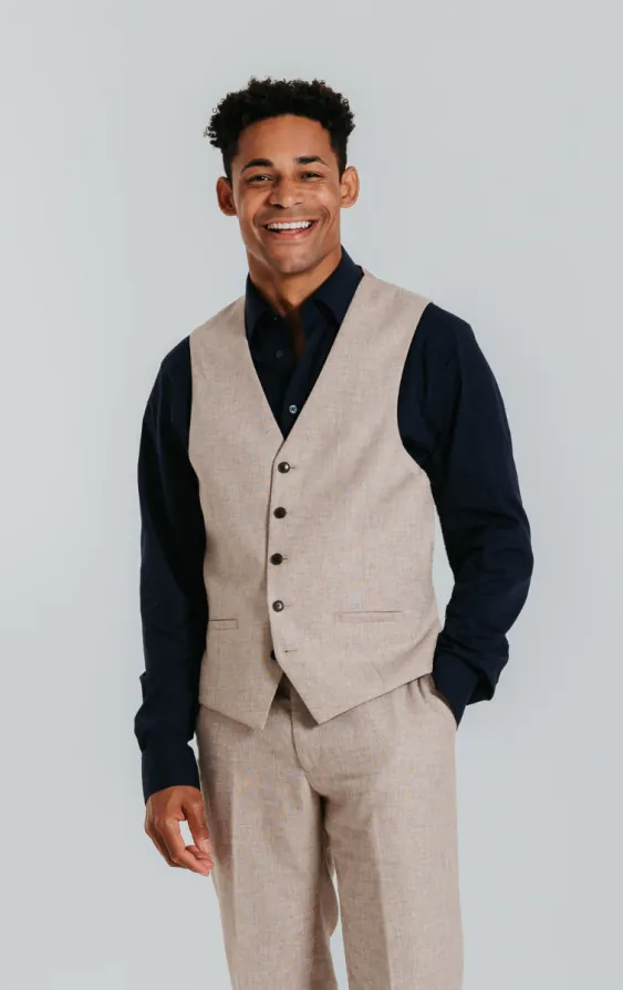 Sand Linen 3 Piece Suit - photo 7