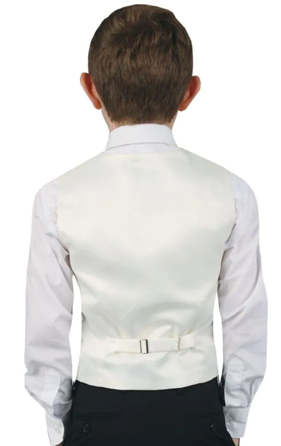 Boys Pearl White Paisley Vest - photo 3