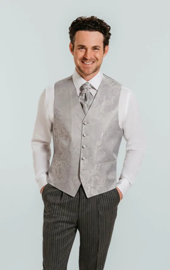 Dobell Silver Paisley Vest Dobell