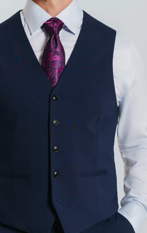 Blue Slim Fit Vest - photo 1