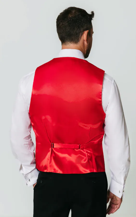 Red Victorian Jacquard Vest | Dobell