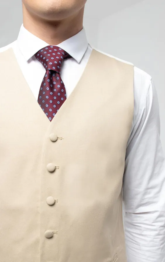 Gold/Buff Single Breasted Morning Suit Vest - photo 1