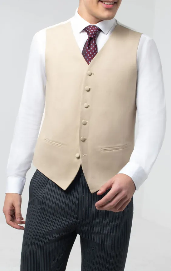 Gold/Buff Single Breasted Morning Suit Vest