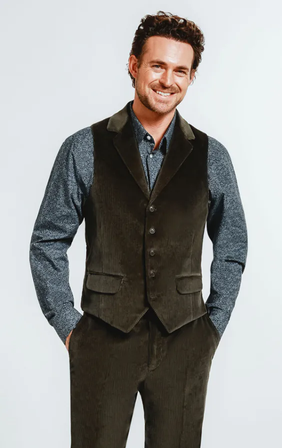 Double Breasted Green Corduroy 3 Piece Suit - photo 7
