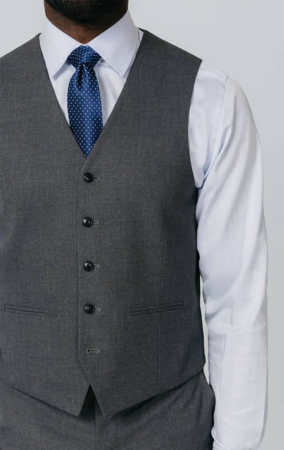 Gray Slim Fit Vest | Dobell