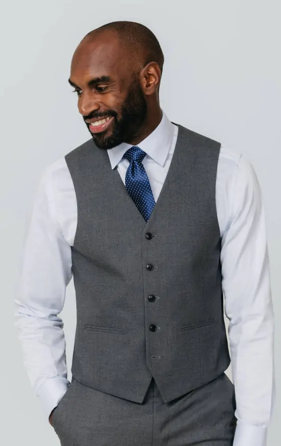 Gray Slim Fit Vest | Dobell