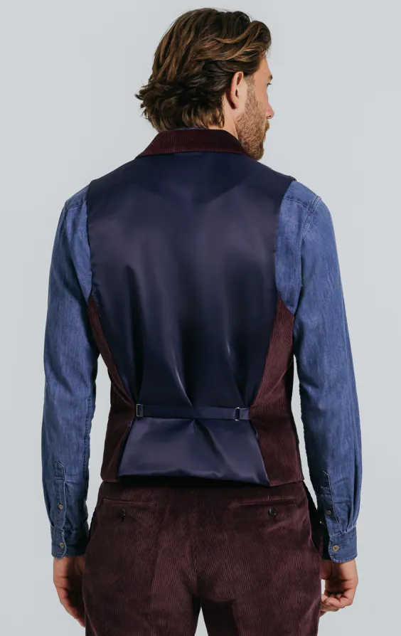 Burgundy Corduroy Vest with Notch Lapel - photo 2 Burgundy Corduroy Vest with Notch Lapel - photo 2
