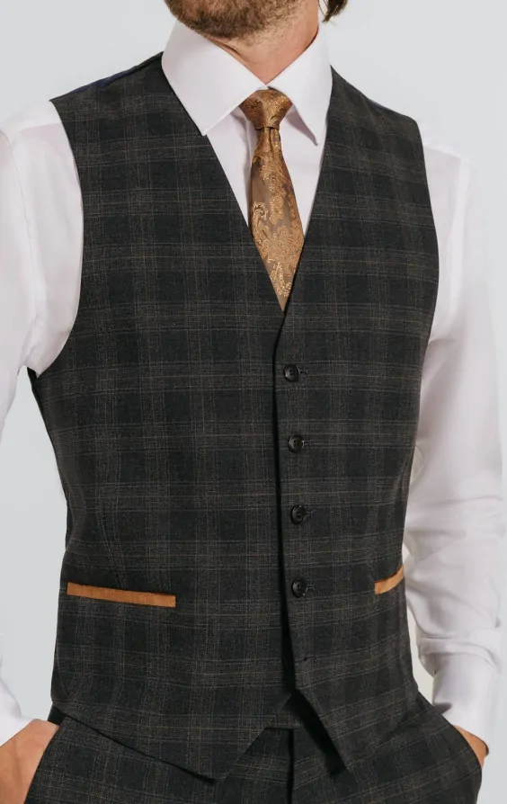 Chalk Stripe Glencheck Vest
