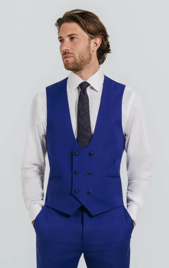 blue dress vest mens Men's Royal Blue Palermo Satin Tuxedo Vest Set with Tie – Fine Tuxedos