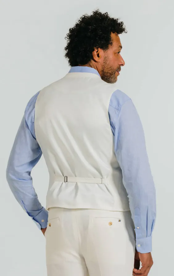 Off White Linen Twill Vest - photo 2 Off White Linen Twill Vest - photo 2