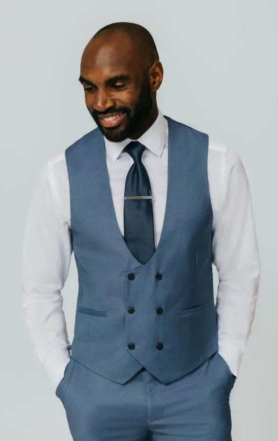 Blue Sharkskin Vest Blue Sharkskin Vest